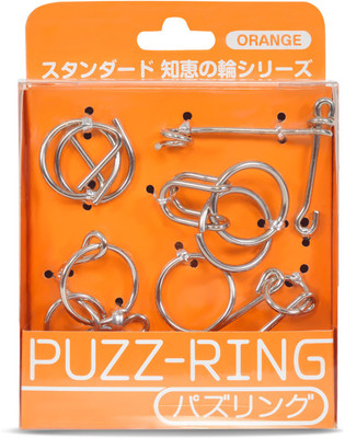 

Hanayama Metal Wisdom Puzzle Set Japanese Technology Orange(6 Pieces)