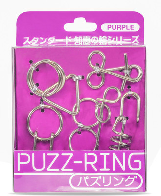 

Hanayama Metal Wisdom Puzzle Set Japanese Technology Purple(6 Pieces)