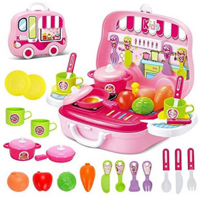 

PRESENTSALE KITCHEN COOK SET FOR KIDS IN BRIEFCASE STYLE ( COLOR MAY VARY )