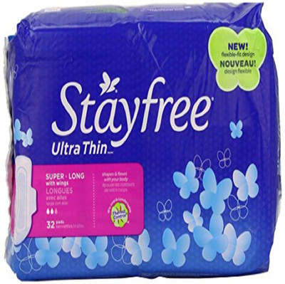 

Stayfree Ultra Thin Long Pads with Wings Sanitary Pad(Pack of 32)