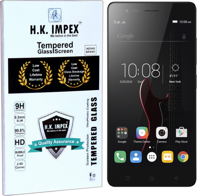H.K.Impex Tempered Glass Guard for Lenovo Vibe K5 Note,lenovo vibe k5 note tempered glass in mobile screen guard (full display cover glass)(Pack of 1)