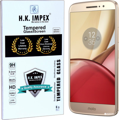 H.K.Impex Tempered Glass Guard for Motorola Moto M,motorola moto m tempered glass in mobile screen guard (full body cover glass)(Pack of 1)