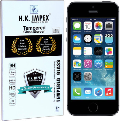 H.K.Impex Tempered Glass Guard for Apple iPhone 5s/SE,apple iphone 5s tempered glass in mobile screen guard (full display cover).(Pack of 1)
