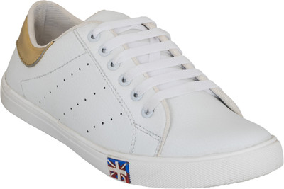 

Shoe Fit Sneakers For Men(White, White::golden