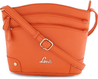 60 OFF on Lavie Women Casual Orange PU Sling Bag on Flipkart