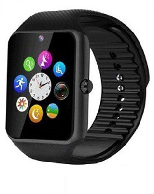 

GUG Gt08 Smart Watch Pedometer Call Reminder Bluetooth Smart Watch With Sim Card Slot Smartwatch(Black Strap Free Size)
