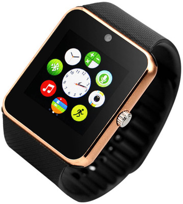

BERRIN GT08 Smartwatch Phone With Camera and Sim Card Support Touch Screen Multi language Wristwatch with activity trackers Gold Smartwatch(Black Strap Free Size)