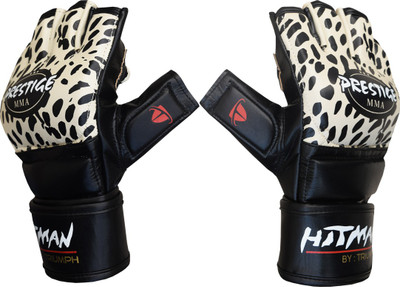 

Hitman Prestige Print Micro Leather Plain Cream/Print Mixed Martial Art Gloves (M, Black)