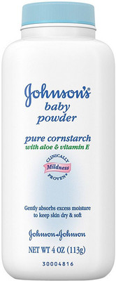 

Johnson's Baby Powder Pure Cornstarch w/ Aloe & Vitamin E 4-Ounce Bottle(113 g)