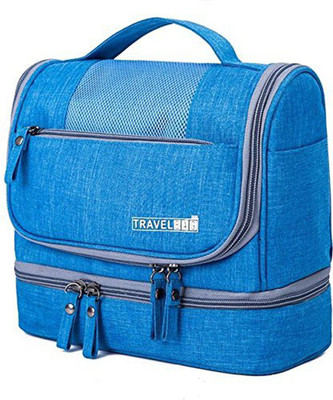 

House of Quirk Travel Hanging Toiletry Makeup Cosmetic Bag Waterproof Organizer for Men and Women Accessories Toiletry Kit (Light Blue) Travel Toiletry Kit(Blue)