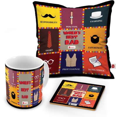 Indigifts Cushion, Mug, Showpiece Gift Set