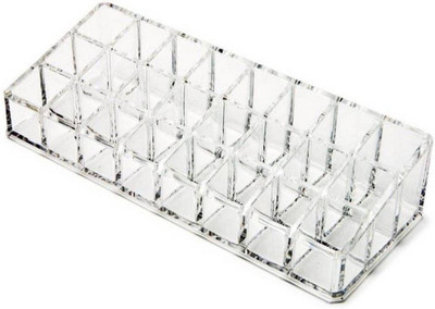 

Generic GLOBAL 24 Compartment Luxurious Clear Acrylic Makeup Organiser Lipstick Holder Vanity Box (transparent) Makeup Organiser Vanity Box(clear)