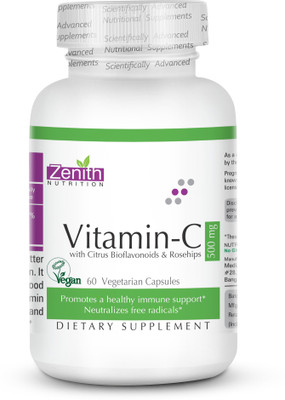

Zenith Nutrition Vitamin -C with Citrus Bioflavonoids and Rose hips 500mg- 60 Nos(60 No)