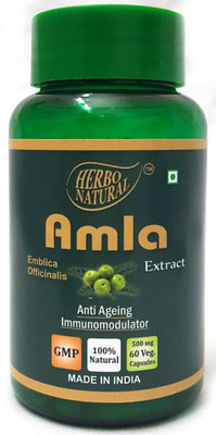 

Herbo Natural Amla Extract 500 mg 60 veg Capsules(500 mg)