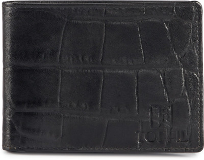 

Toffil Men Black Genuine Leather, Canvas Wallet(6 Card Slots), Charlie black