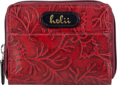 Holii Women Red Genuine Leather Wallet(1 Card Slot)
