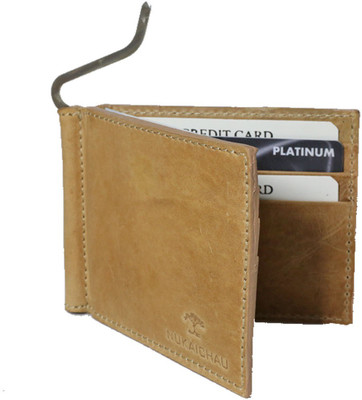 

NUKAICHAU Men Khaki Genuine Leather Money Clip(8 Card Slots)