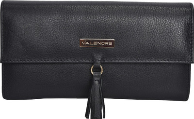 

VALENORE Women Black Genuine Leather Wallet(12 Card Slots)