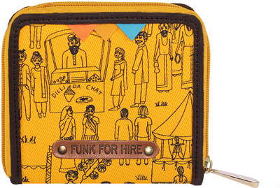 

FUNK FOR HIRE Women Casual Multicolor Canvas Wallet(4 Card Slots), Mustard yellow