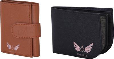 Martell Men Black Artificial Leather Wallet(4 Card Slots), Brown