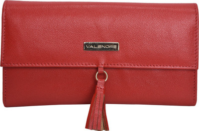 

VALENORE Women Red Genuine Leather Wallet(12 Card Slots)
