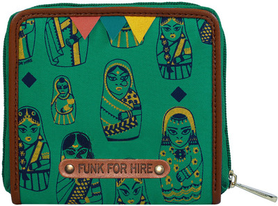 

FUNK FOR HIRE Women Casual Multicolor Canvas Wallet(4 Card Slots), Turquoise