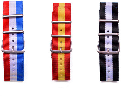 

WM Make Your Own Watch By WM- NATO Multicolored Straps (ONLY Straps)-MYOW COLLECTION (All Straps in this collection-22 mm except Black Strap-20 mm,Military Strap -20 mm) myow-france-spain-bk-w myow-france-spain-bk-w-boys 22 mm Nylon Watch Strap(Multicolor