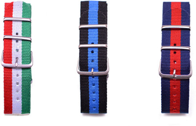 

Watch Me Make Your Own Watch By Watch Me- NATO Multicolored Straps (ONLY Straps)-MYOW COLLECTION (All Straps in this collection-22 mm except Black Strap-20 mm,Military Strap -20 mm) myow-italy-bk-bu-bu-r 22 mm Nato Nylon Stylish trendy Strap Combos Watch 