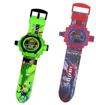 

Arihant Retails ( Ben 10 and Spiderman ) Green::Red Watch - For Boys & Girls