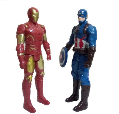 

IndusBay Iron Man and Captain America Action Figure Avengers Infinity war Superheros with light and Sound (12.5 Inches)(Red, Blue)
