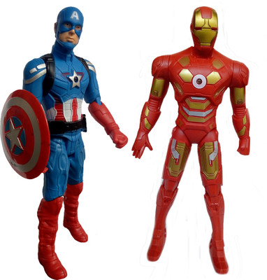 

Speoma CAPTAIN AMERICA AND IRON MAN AVENGERS SUPERHEROES ACTION FIGURES TOYS FOR KIDS WITH LED LIGHTING(Multicolor)