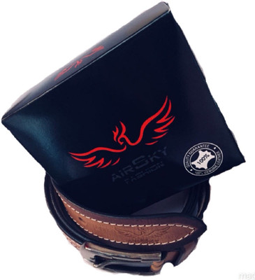 

AIRSKY Men Casual Brown Genuine Leather Belt, Black;brown