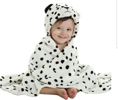 

Brandonn Polka  Hooded Baby Blanket(Polyester, White