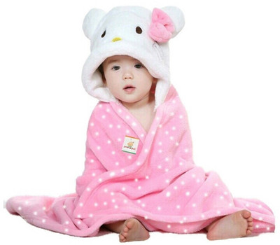 

Brandonn Polka  Hooded Baby Blanket(Polyester, BABY PINK