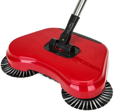 Vruta Multipurpose 360 Degree Rotating Brush Spin Hand Push Broom Sweeper Dust Collector Floor Surface Cleaning Mop Silicone Dry Broom  (Multicolor)