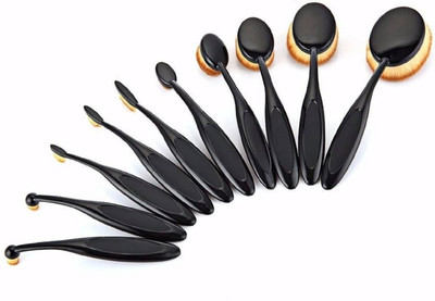 

Boldnyoung Makeup Brushes Set 10Pcs Professional Oval Toothbrush Foundation Contour Powder Blush Conceler Eyeliner Blending Brush New Fashionable Super Soft Cosmetic Brushes Tool Set with Box. (Pack of 10)(Pack of 10)