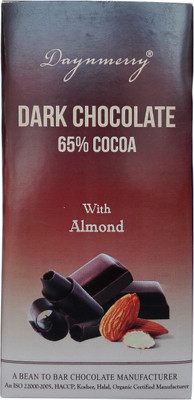 

Daynmerry 'Daynmerry' 65% Dark Chocolate with Almond - 100 gm -Pack of 3 Bars(Pack of 3, 300 g)
