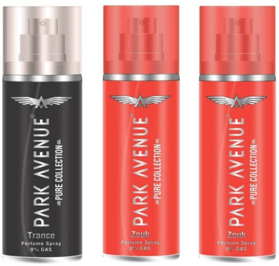 

Park Avenue Trance One Pcs And Zouk Two Pcs Deodorant Spray - For Men(405 ml, Pack of 3)
