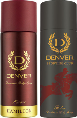 

Denver Honour and Rider Combo Deodorant Spray - For Men(330 ml, Pack of 2)