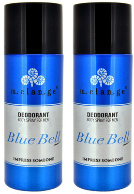 

MELANGE Deodorant Blue Bell for Men, 150ml pack of 2 Body Spray - For Men(150 ml, Pack of 2)