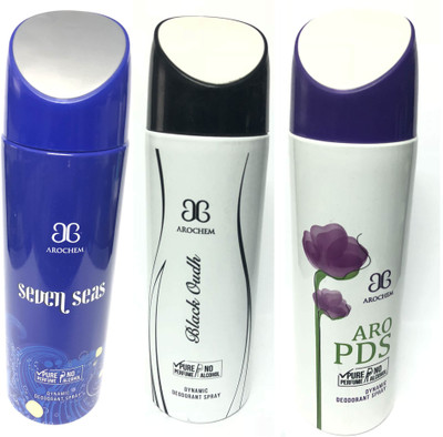 

Arochem Seven Seas ,Black Oudh & Pds Perfume Body Spray - For Men & Women(600 ml, Pack of 3)