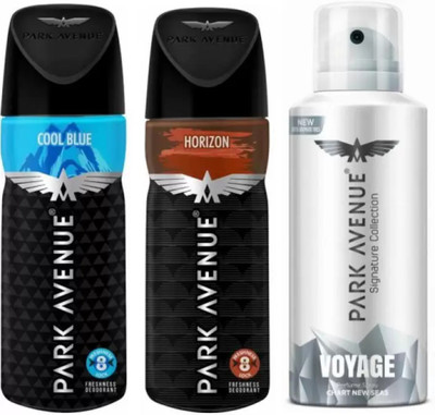 

Park Avenue Cool Blue, Horizon, and Voyage signature Deodorant Spray - For Men(430 ml, Pack of 3)