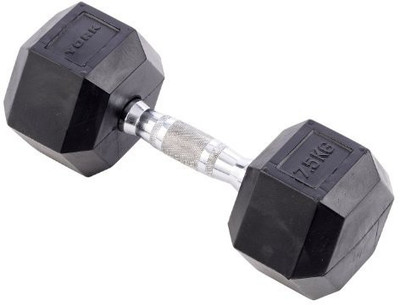 

FITNESS WAY BEST QUALITY 7.5 KG HEX RUBBER COATED DUMBBELL IN - BOX 1 PC Fixed Weight Dumbbell(7.5 kg)