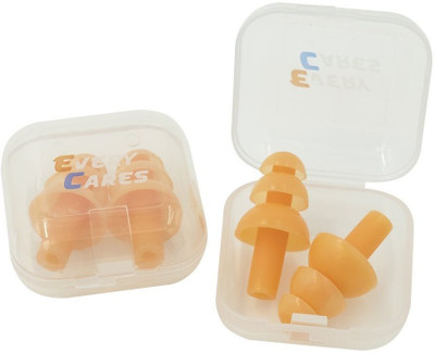 

QUINERGYS ™ Hot Orange - Silicone Swimming Earplugs and Nose Clip, Waterproof Ear Plugs, Ear and Nose Swim Protector Protection Ear Plug & Nose Clip(Orange)