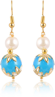 SUBHARPIT Double Drops Light Weight Pearl Brass Drops & Danglers