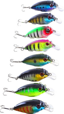

Magideal Fishing Lures Bait Fish Crankbaits bright and vivid color Fish Decoy Fishing Lure(Pack of 8 Size 6)
