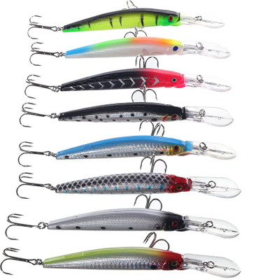 

Magideal Fishing Lures Crankbaits Hooks Minnow durable and corrosion resistant Fish Decoy Fishing Lure(Pack of 8 Size 6)