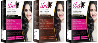 

iba halal 2 dark coal+1 dark brown hair color (pack of 3) Hair Color(dark coal, dark brown)