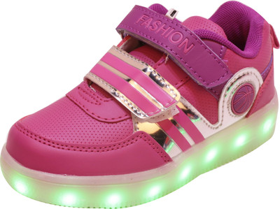 

Yellow Bee Girls Velcro Sneakers(Pink