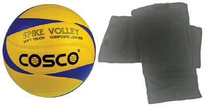 

Cosco 'Spike' Volleyball (Size: 4) + one Pair of Knee Padded Supporter (Color On Availability)- Volleyball Kit